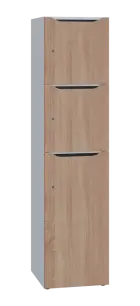 DOMINOU 432 úložná skříň 3-boxová, 1817x450x400 mm, korpus bílý, dvířka dub bardolino